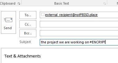#Encrypt in the Subject Line of a secure email 